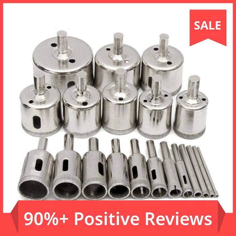 20 stücke Diamant Beschichtete Bohrer Bit Set Fliesen Marmor Glas Keramik Loch Sah Bohren Bits Für Power Werkzeuge 3mm-50mm