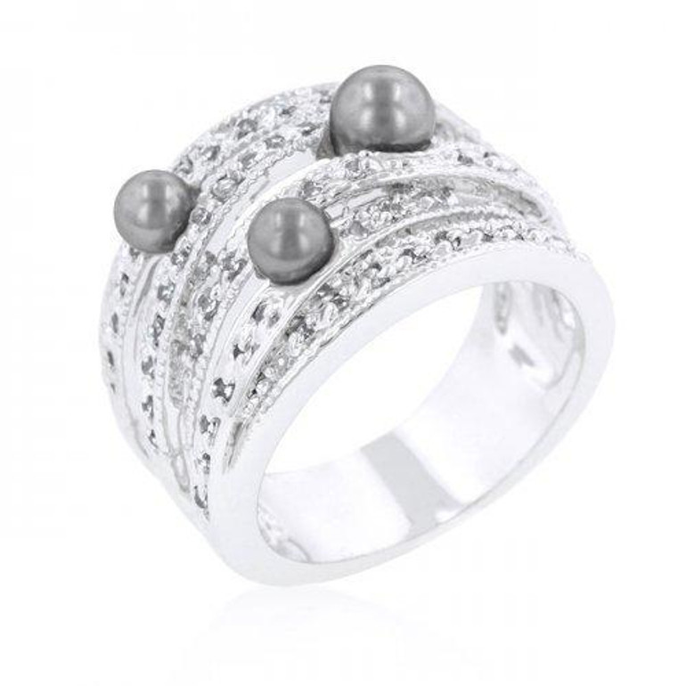 Gray Pearl Cocktail Ring (size: 11) (pack of 1 ea)