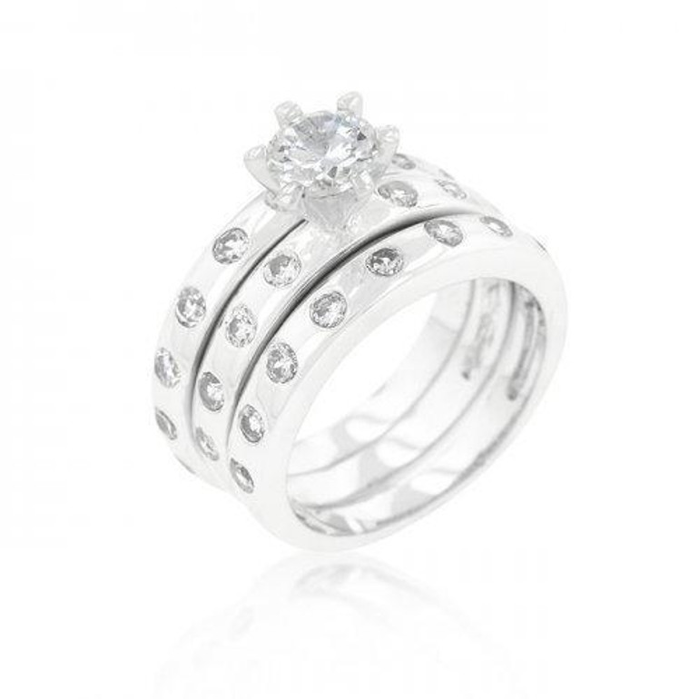 Bezel Set Engagement Ring Set (size: 05) (pack of 1 ea)