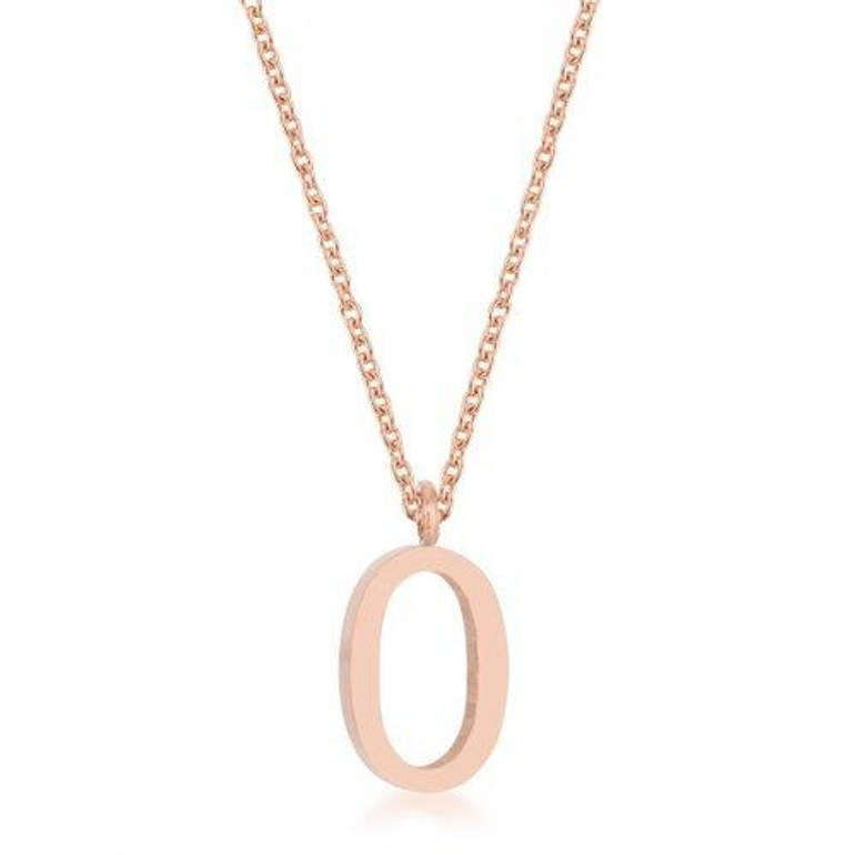 Elaina Rose Gold Stainless Steel O Initial Necklace (pack of 1 ea) Elaina Rose Gold Stainless Steel O Initial Necklace (pack of 1 ea)