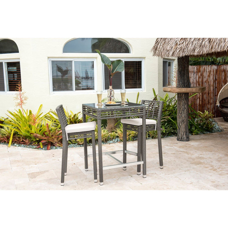 Graphite Stackable Barstool with Cushion