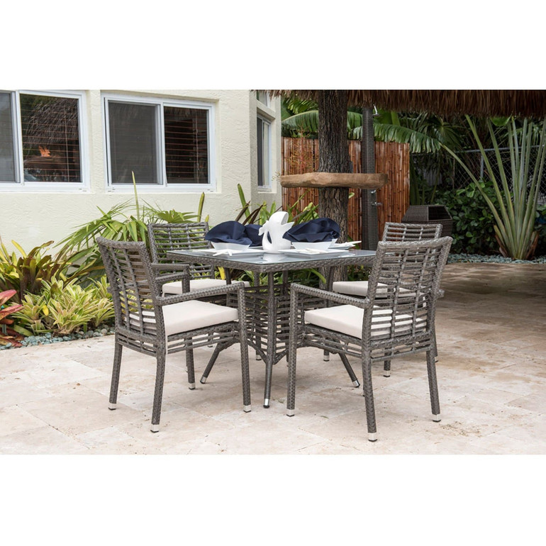 Graphite Stackable Arm Chair with Cushion