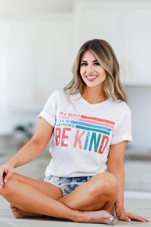 Be Anything Be Kind Graphic Tee - White