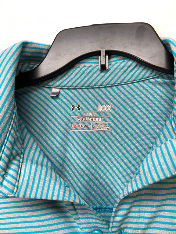 Underarmour Striped Polo Blue