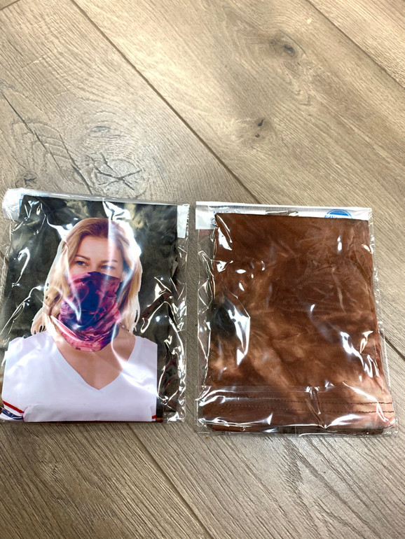 Tie Dye Convertible Tube Mask-Brown