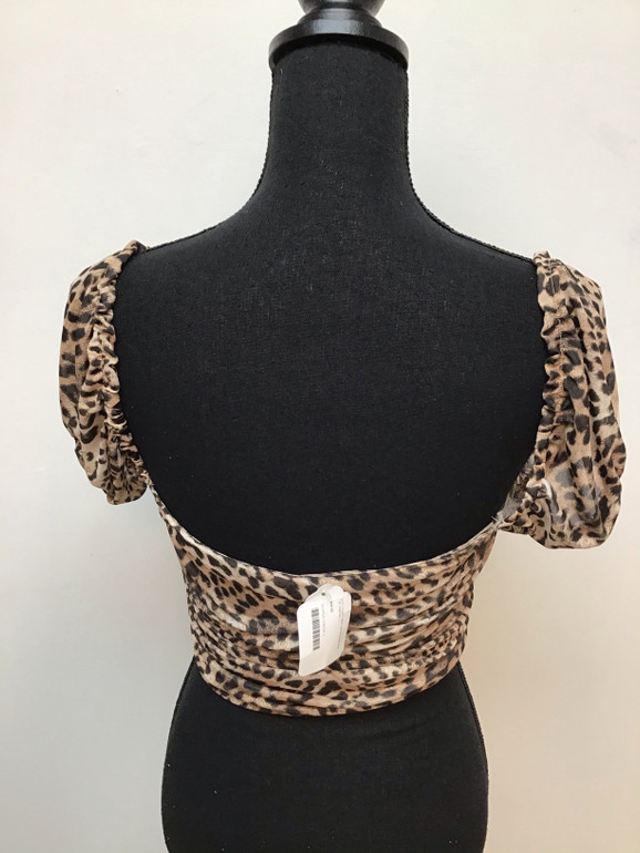 Salty cheetah print one shoulder crop top size large