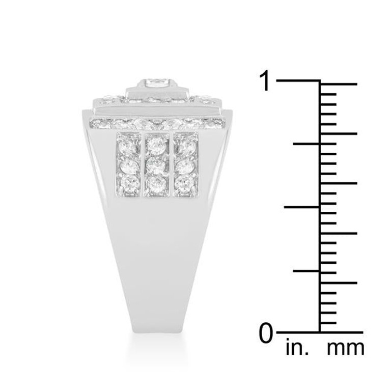 Geometric Cubic Zirconia Ring