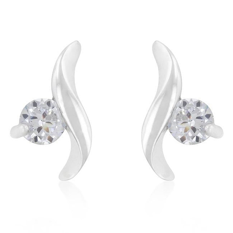 Twisting Solitaire Cubic Zirconia Earrings