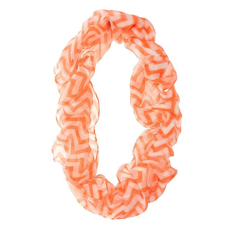 Zig Zag Neon Orange Infinity Scarf