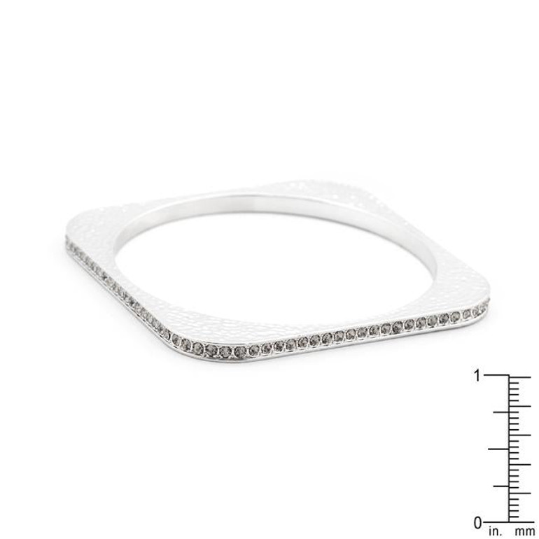 Hammered Cubic Zirconia Square Bangle