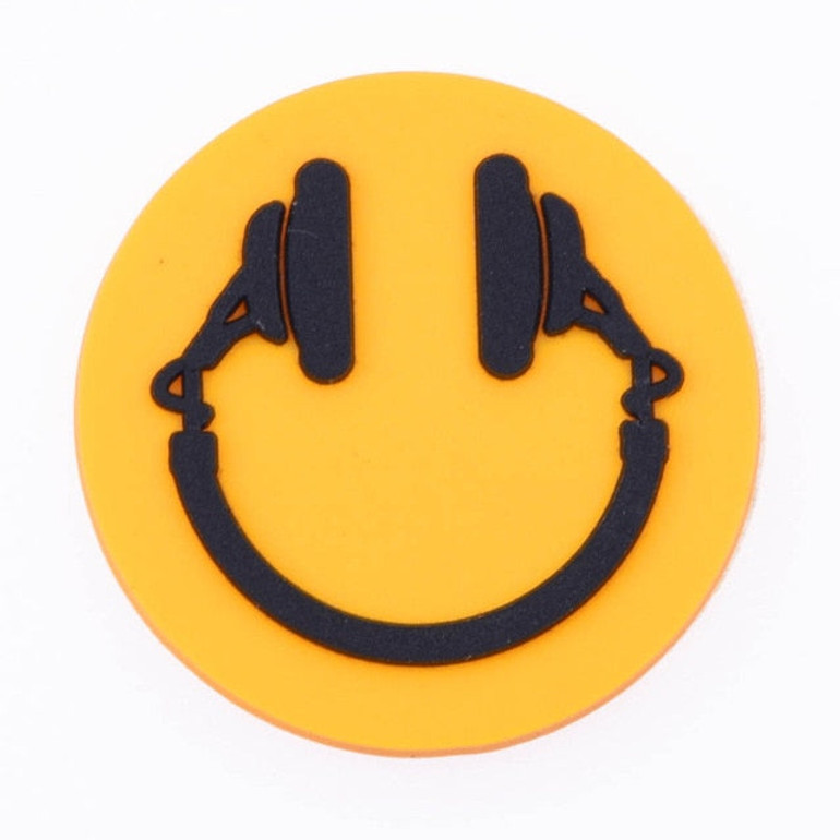 Premium Smiley Face And Headphones Croc Charm