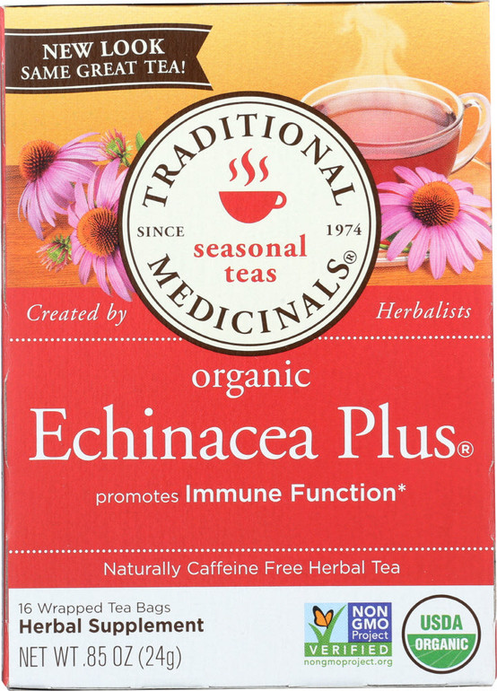Traditional Medicinals Organic Echinacea Plus Herbal Tea 16 Tea Bags, 0.85 Oz Traditional Medicinals Organic Echinacea Plus Herbal Tea 16 Tea Bags, 0.85 Oz