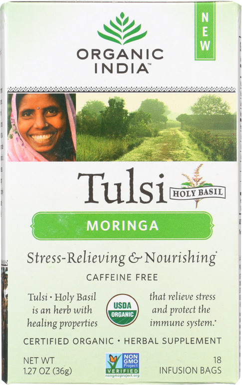 Organic India Tea Tulsi Moringa, 18 Bg