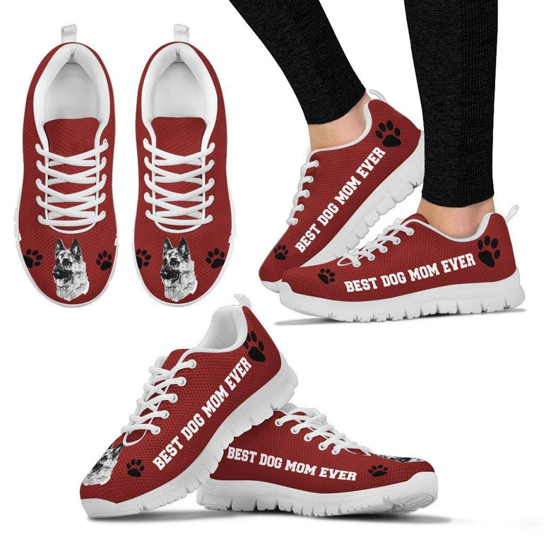 BEST DOG MOM  EVER GERMAN SHEPHERD RUNNING SHOES - WHITE