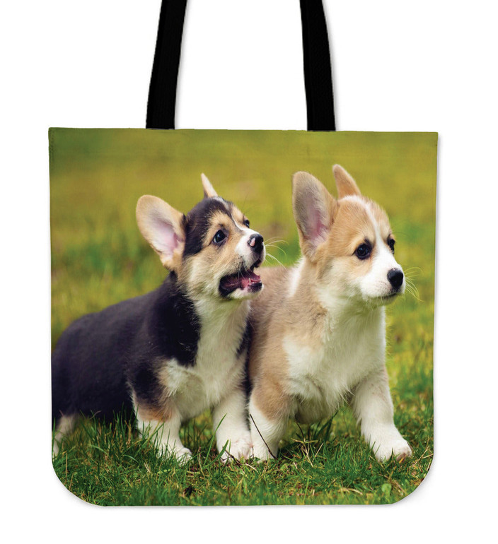 CORGI DOGS LINEN TOTE BAG