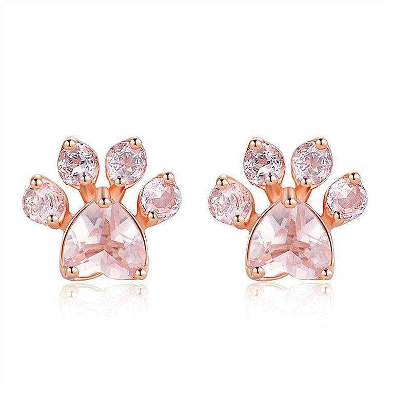 ADORABLE PINK PAW PRINT EARRINGS