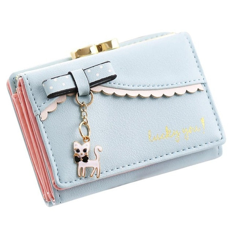 Women Leather Wallet Cat Pattern