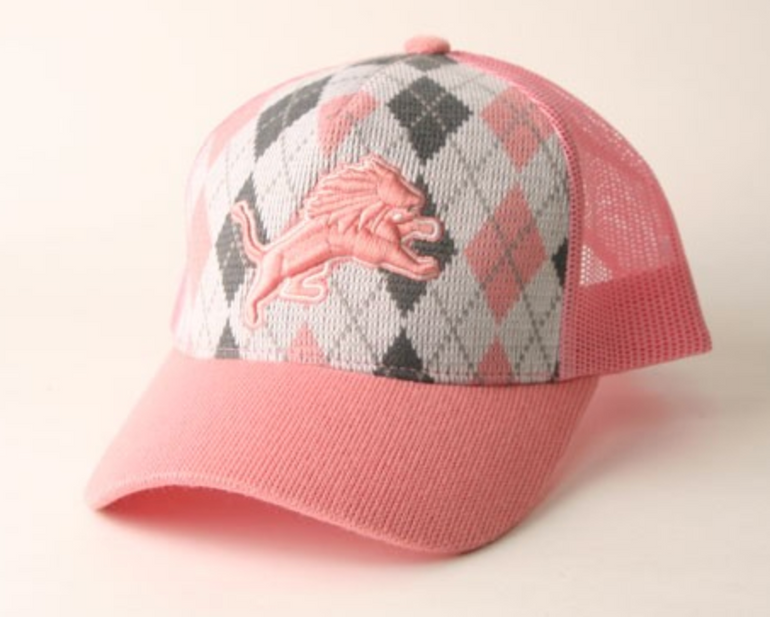 Detroit Lions Pink Argyle Mesh Snap Back Hat