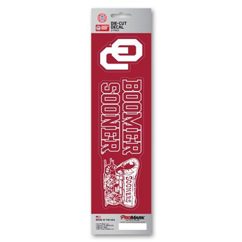Oklahoma Sooners Decal Die Cut Slogan 2 Pack