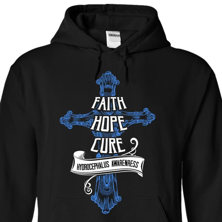 Faith Hope Cure Hydrocephalus Awareness Hoodie