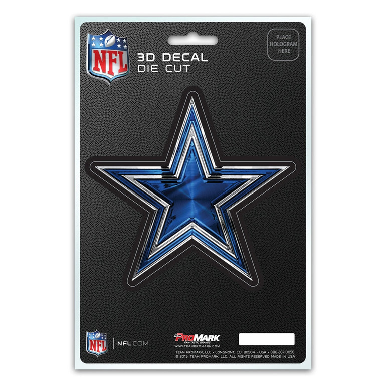 Dallas Cowboys 5x8 Die Cut 3D Logo Decal