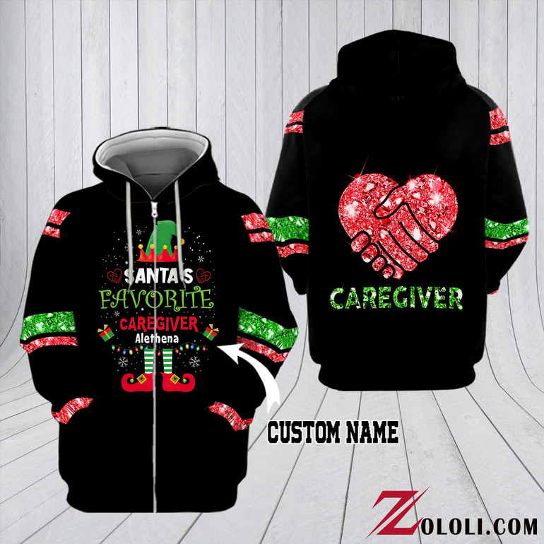 Santa’s Favorite Caregiver Hoodie 3D Custom TXX