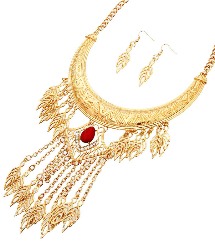 Leaf Charms Necklace Set