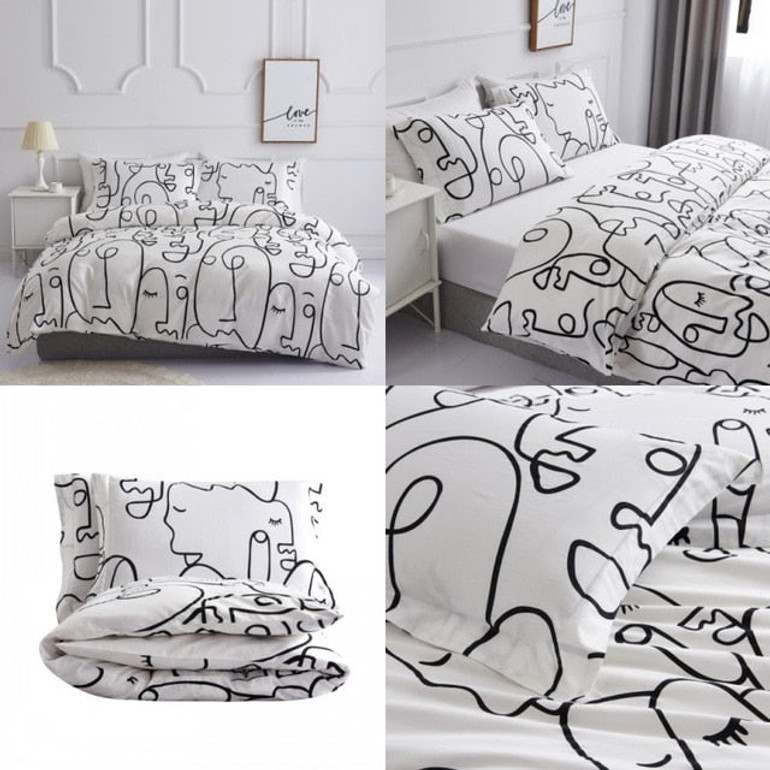 230TC cotton abstract Duvet Cover Set ,INS Bedding Set Quilt Cover Bed Sheet 220x240cm King Size Single Double Queen Bed Linens 230TC cotton abstract Duvet Cover Set ,INS Bedding Set Quilt Cover Bed Sheet 220x240cm King Size Single Double Queen Bed Linens