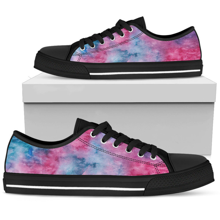 Pink Watercolor Womens Low Top Shoes