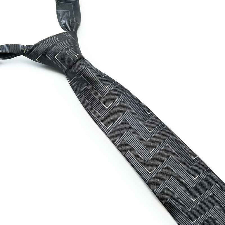 Grey Patterned Knitted Ties
