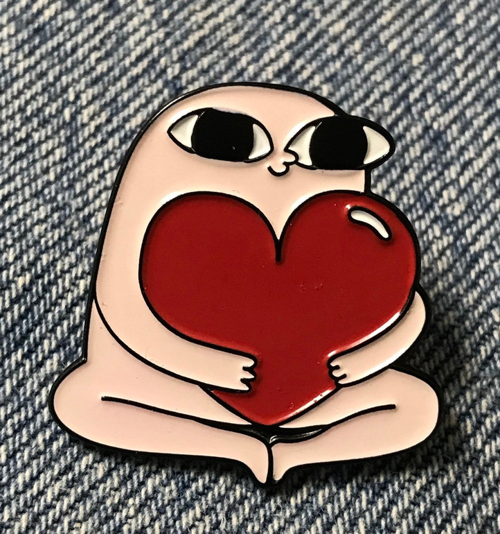 Funny Humor big heart Enamel Pin