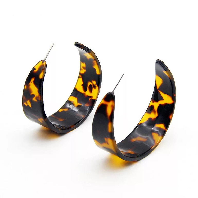 Acetate Tortoise Shell Statement Earrings