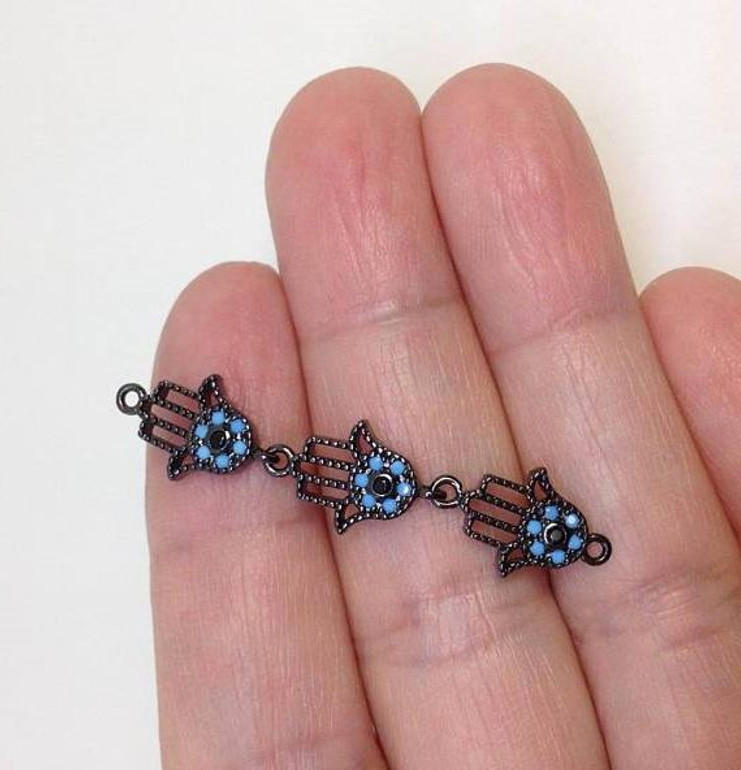 Micro Pave Zicornia Hamsa