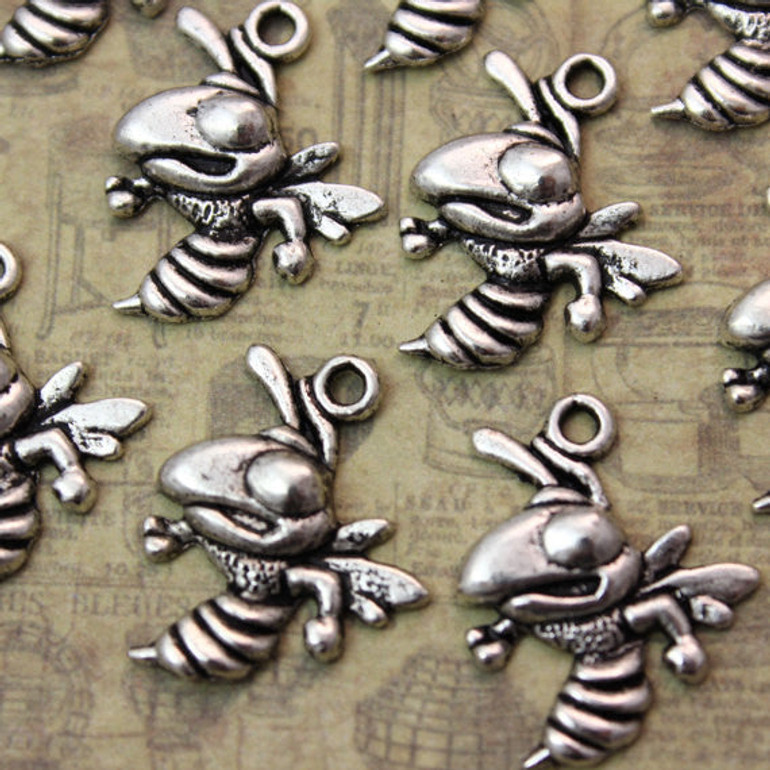 10 Honey Bee Charms, Be Charm, Work Bee Wholesale