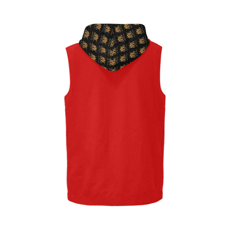 #Rossolini1# Red Sleeveless Zip Up Hoodie for Men (Model H16) #Rossolini1# Red Sleeveless Zip Up Hoodie for Men (Model H16)