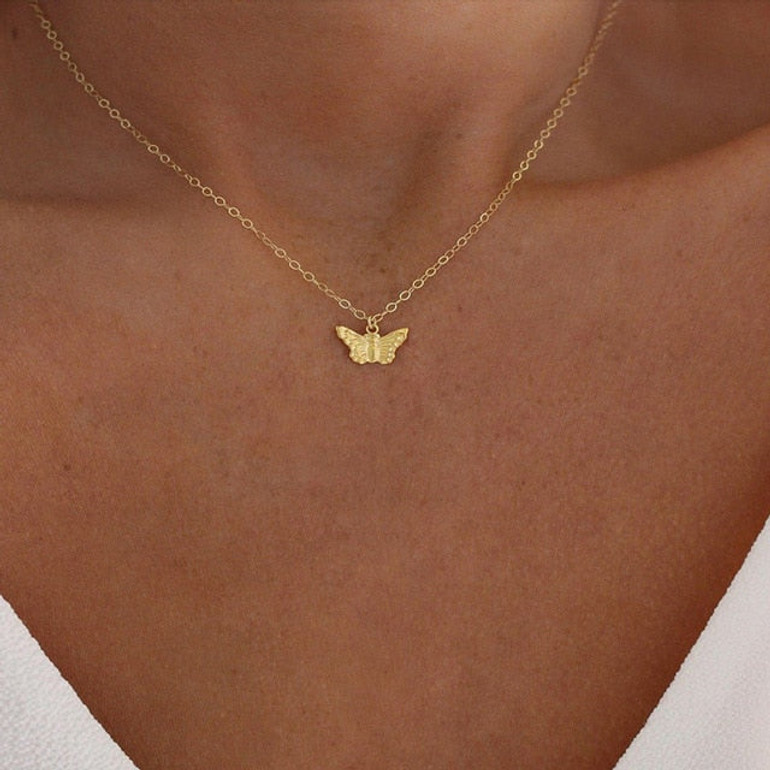 Gold/Silver Plated Butterfly Necklace