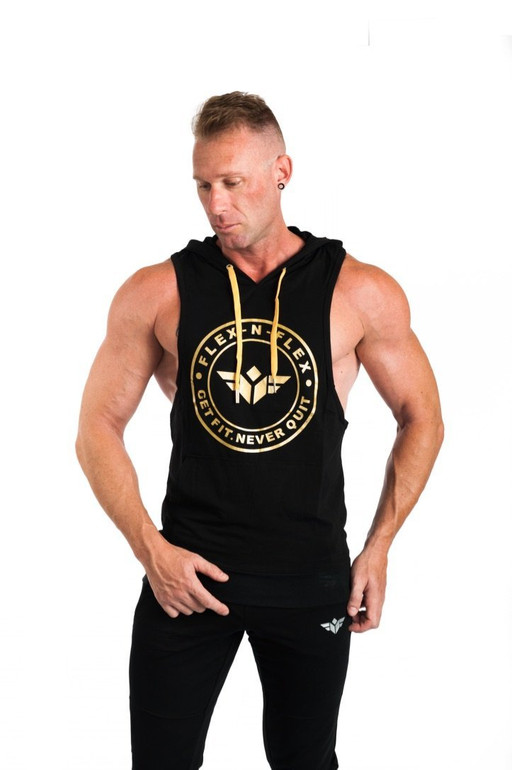 GET FIT NEVER QUIT STRINGER HOODIE