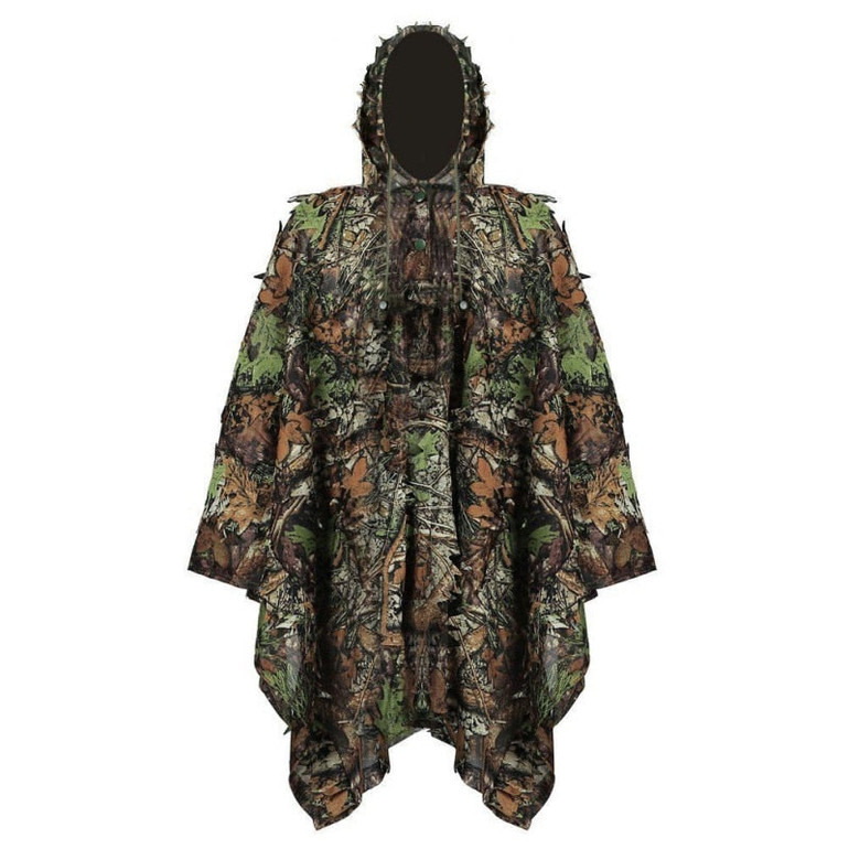 2019 New Hunting clothes New 3D maple leaf Bionic Ghillie Suits Yowie sniper birdwatch airsoft Camouflage Clothing Long jacket