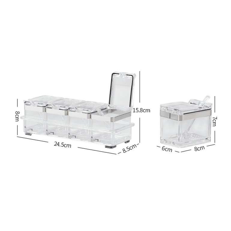 4Pcs/Set Acrylic Kitchen Seasoning Box Spice Jar