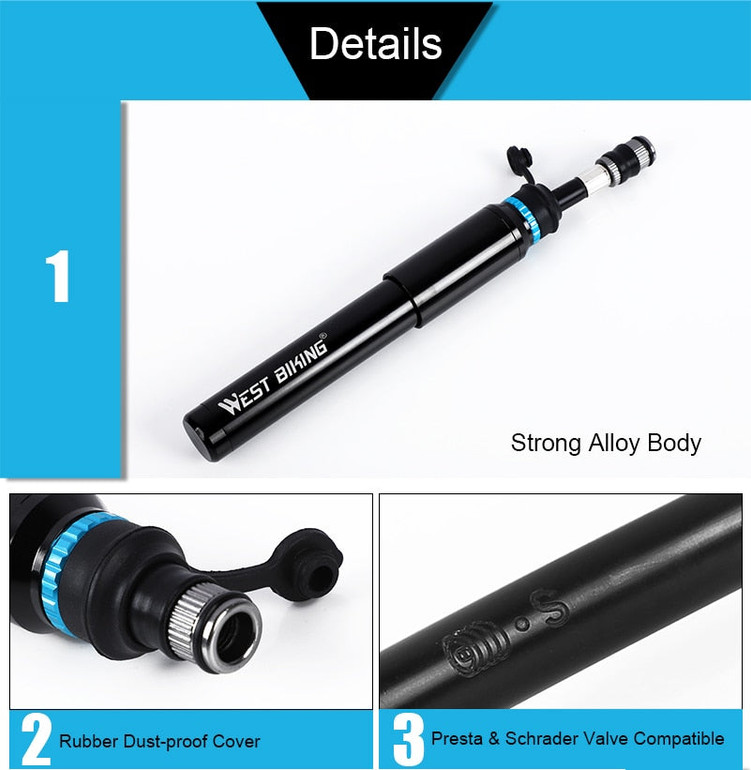 Bicycle Pump Portable  150PSI Presta/Schrader Road MTB Mountain Bike Pump Cycling Inflator Hand Pump For Bicycle