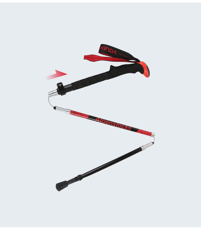 Walking Stick Hiking Running Nordic Walking Pole Folding Trekking Poles Carbon Fiber Ultralight Quick Lock