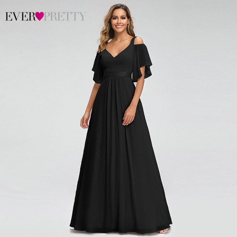 Ever Pretty Elegant Pink Evening Dresses Long A-Line Off The Shoulder V-Neck Sexy Formal Party Gowns EP07871PK Abendkleider 2020