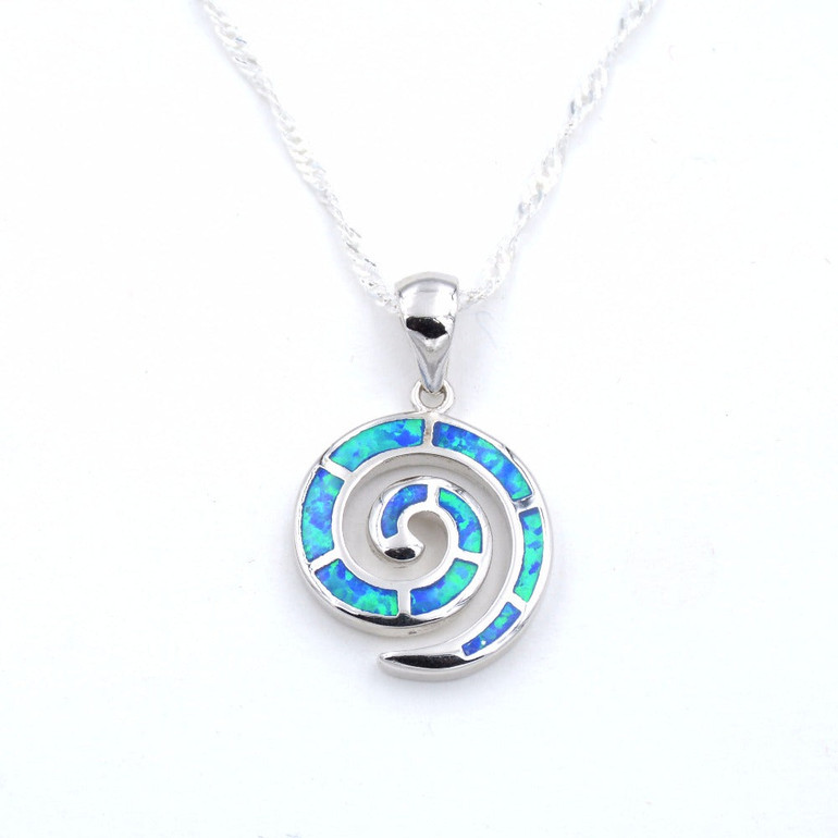 Fire Opal Swirl Necklace