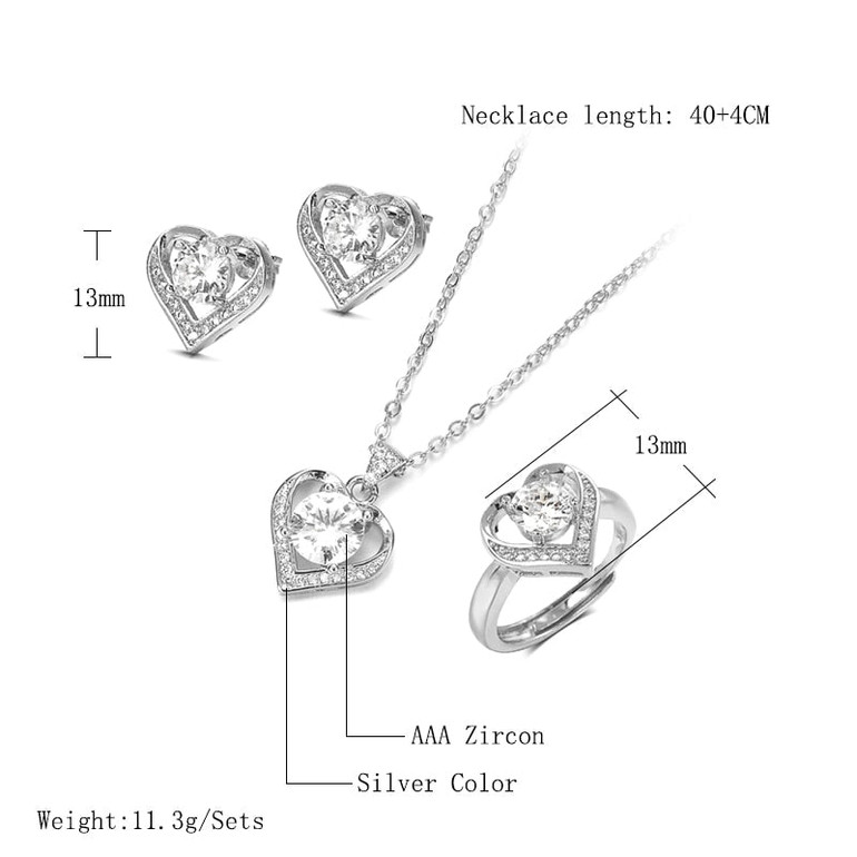 Jewelry Set Ring Stud - Earring - Necklace