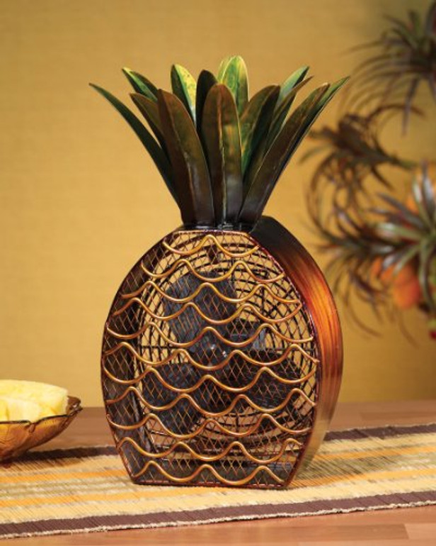 DecoBREEZE Decorative Table Fan, Desk Fan, Two Speed Electric Tabletop Fan, Figurine Fan, 7 inch, Pineapple, Copper