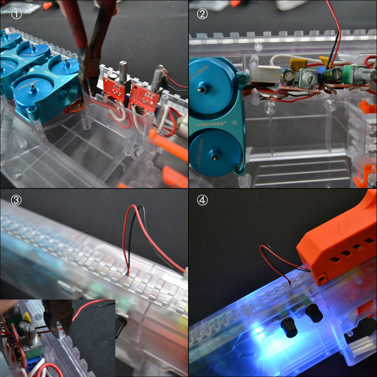 WORKER MOD luminous light Battery Cage Orange for Prophecy-R Blaster Nerf Modify Toy