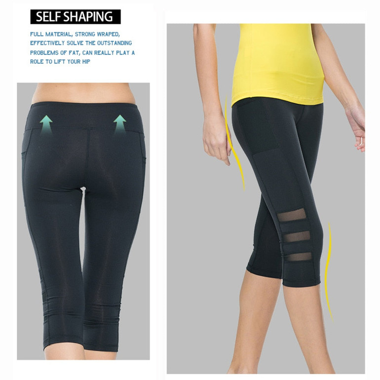 Women Calf-length High Waist Fitness Gym Yoga Legging Pants