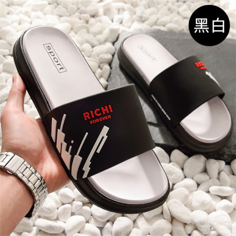 Slippers Men Shoes Summer Unisex Bathroom Slipper Male Couple Beach Sandals Fashion Home Slippers Non-slip Floor Flip Flops Slippers Men Shoes Summer Unisex Bathroom Slipper Male Couple Beach Sandals Fashion Home Slippers Non-slip Floor Flip Flops