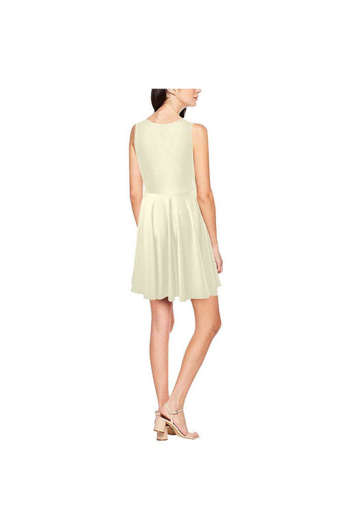 Robe patineuse sans manches crème Thea (Modèle D19)