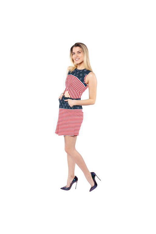 United Shells of America - Robe nouée sans manches à taille découpée